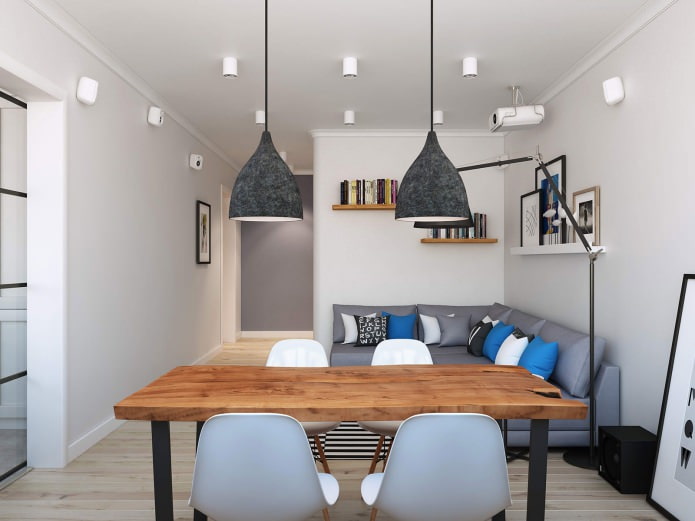 disseny d'una sala d'estar-menjador moderna