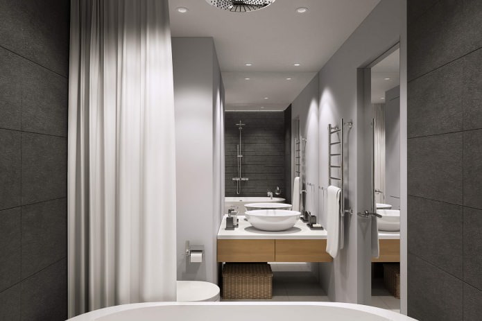 thiết kế phòng tắm hiện đại 4,7 sq. m.