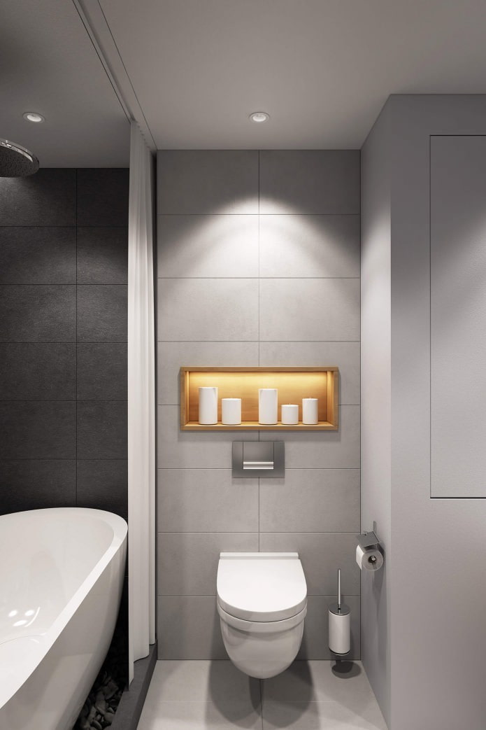nowoczesny projekt łazienki 4,7 m2 m.