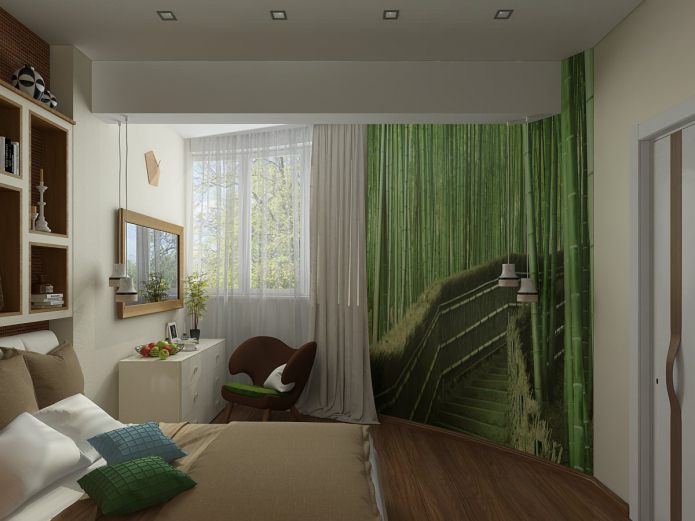 dormitor într-un proiect de amenajare interioară a apartamentelor