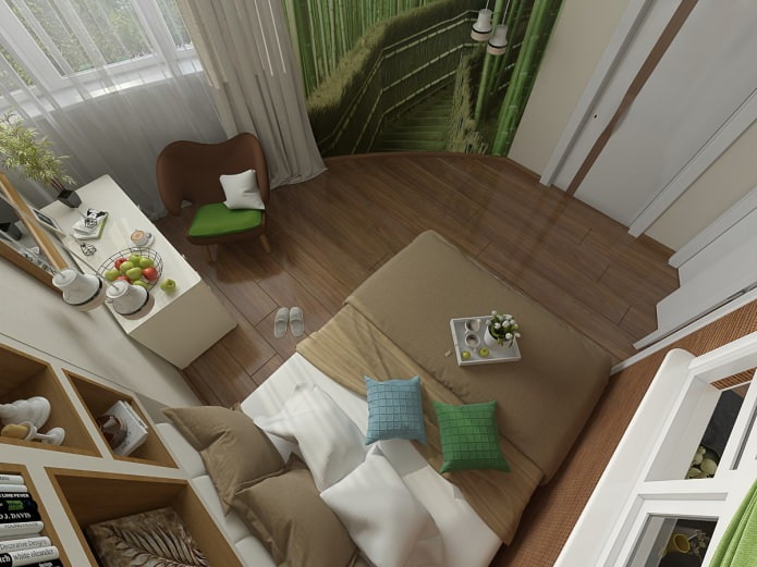 guļamistaba dzīvokļa interjera dizaina projektā