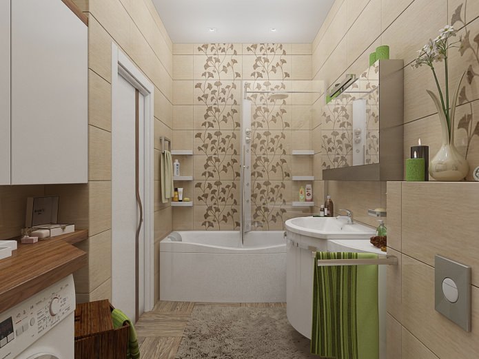 disseny d'un bany combinat amb un lavabo