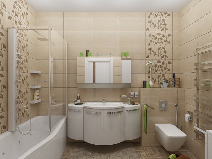 design af et badeværelse kombineret med et toilet