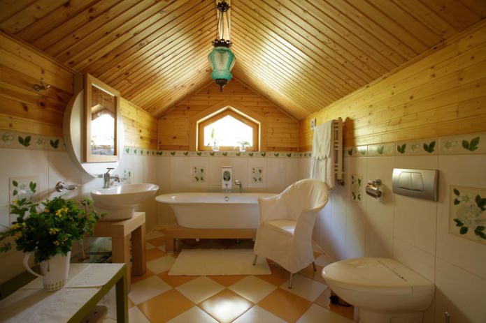 dizajn kúpeľne vo vidieckom štýle