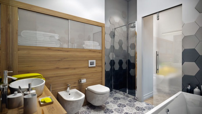 stilingas vonios kambario interjeras