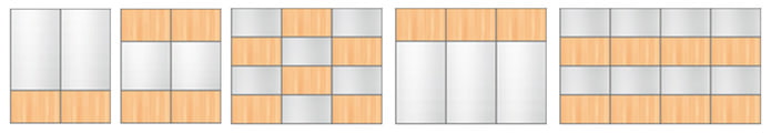 opțiuni pentru combinarea fațadelor dulapului