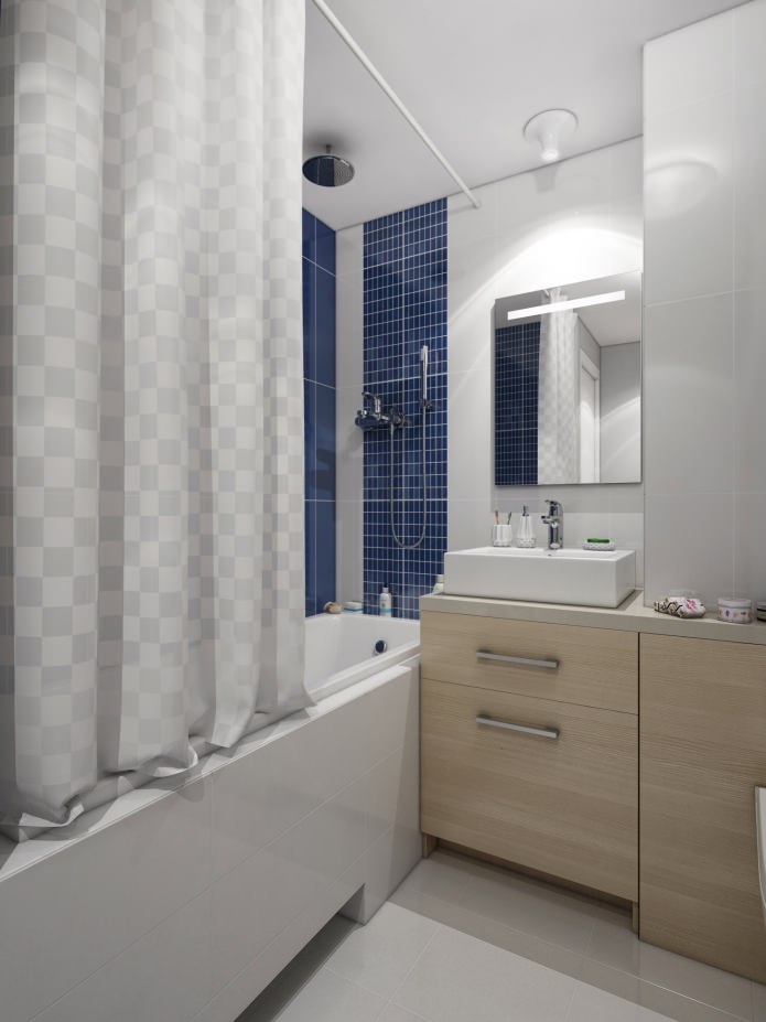 vannas istabas interjers apvienojumā ar tualeti