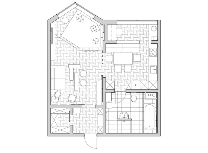 Reamenajarea unui apartament cu o cameră P-44