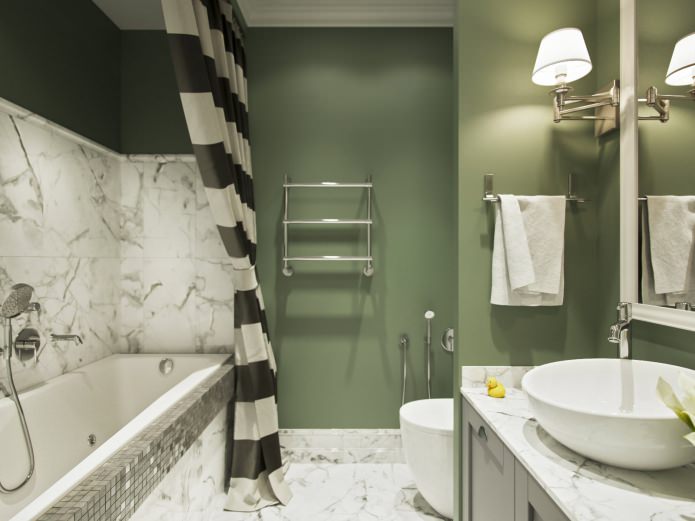 الحمام بألوان خضراء 4 متر مربع. م.
