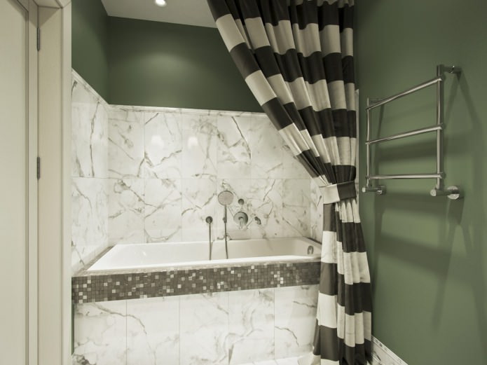 Badkamer in groene kleuren 4 m². m.