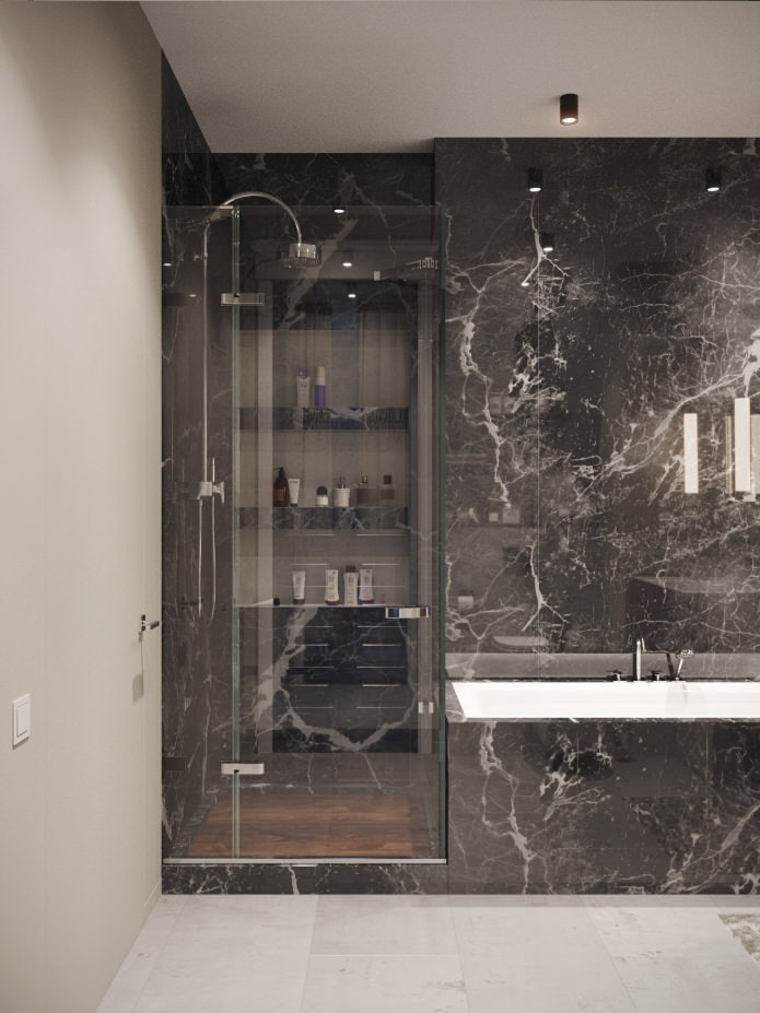 vannas istaba ar marmora rakstu