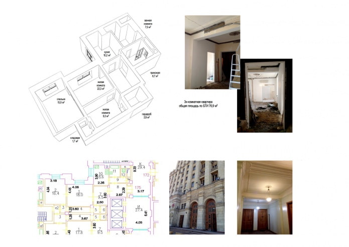 de indeling van het appartement is 77 m². m.