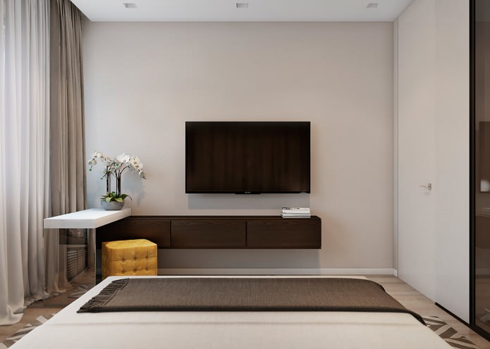 slaapkamer in een modern appartement interieur