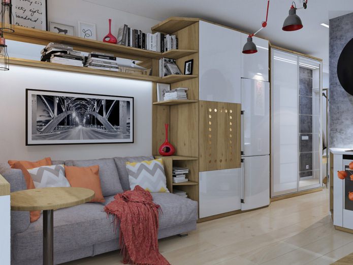 design interiéru malého bytu o velikosti 18 čtverečních. m.