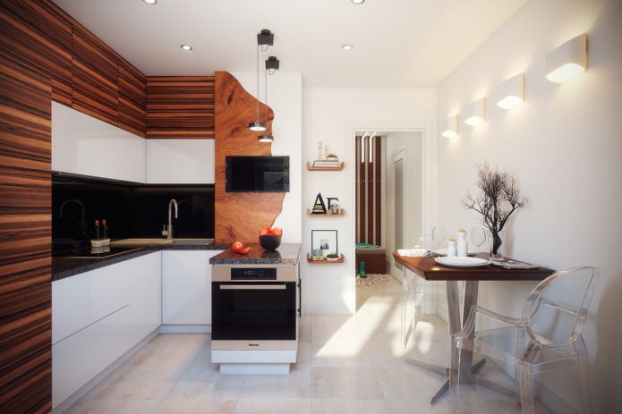 keuken in het project van een appartement van 36 m². m.
