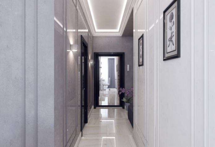 design del corridoio in un appartamento di 46 mq. m.
