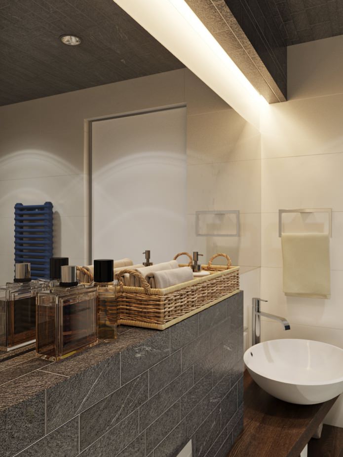 تصميم حمام في شقة من غرفة واحدة