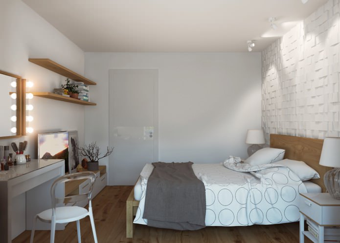 Slaapkamer in het project van een appartement van 65 m². m.