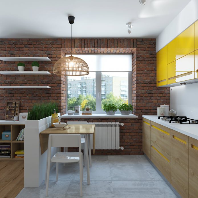 design kuchyně v bytě 65 m2. m.