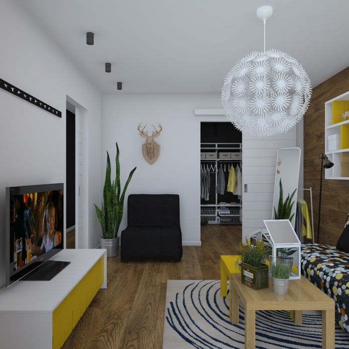 thiết kế của một căn hộ một phòng