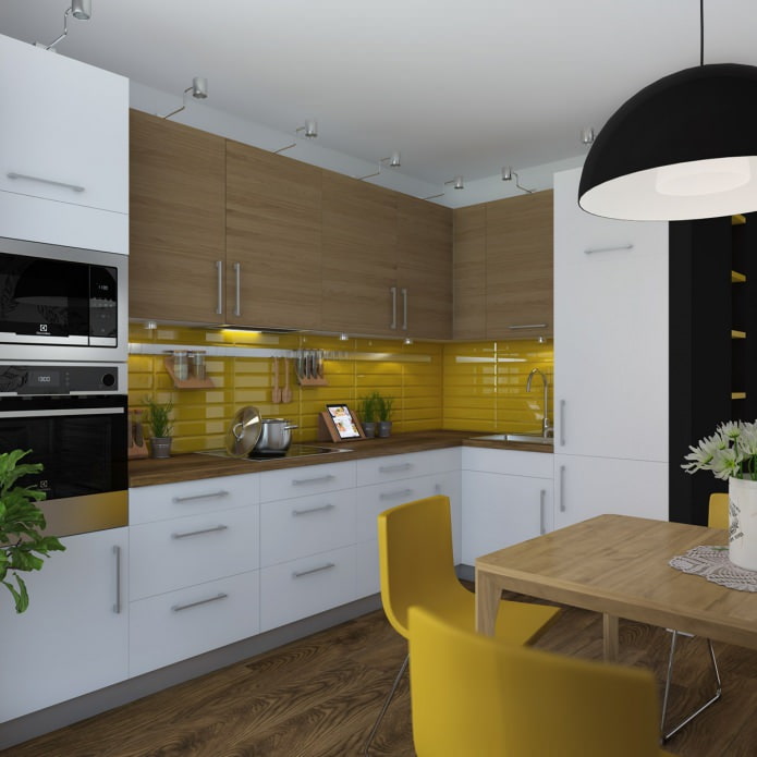 virtuvės dizainas studijos tipo apartamentuose