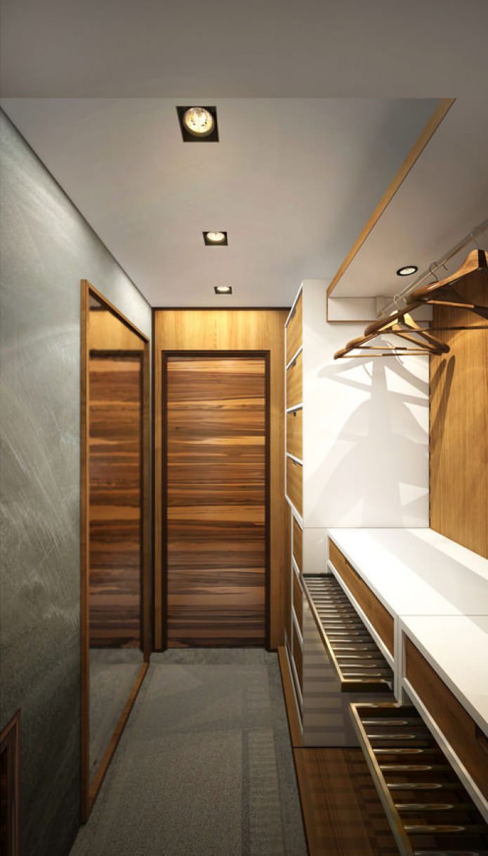 kleedkamer in het ontwerp van een klein appartement van 15 m². m.