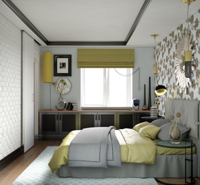 ontwerp van een kleine slaapkamer in het appartement Chroesjtsjov