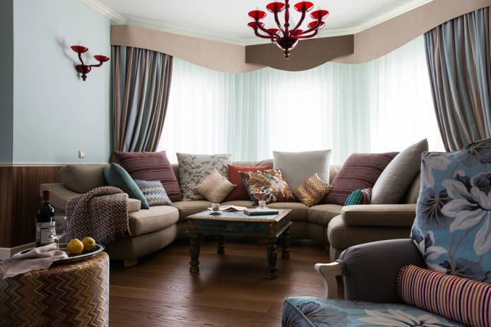 divano angolare semicircolare per soggiorno