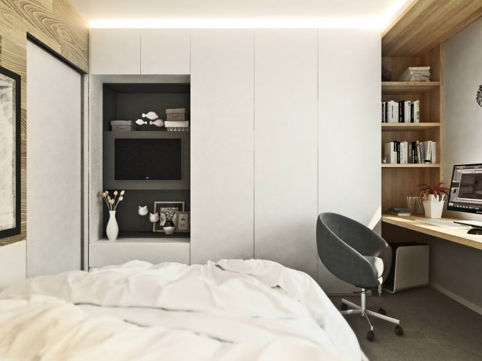спалня в дизайнерски проект на 3-стаен апартамент
