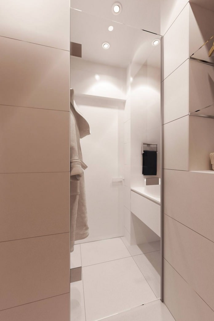 salle de bain dans le projet de conception d'un appartement de 3 pièces