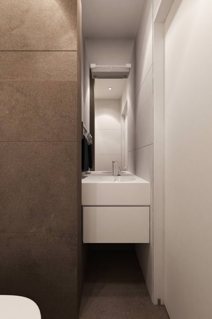 łazienka w projekcie aranżacji mieszkania 3-pokojowego