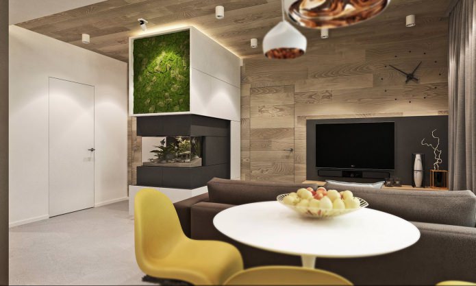 obývací pokoj v designovém projektu 3-pokojového bytu