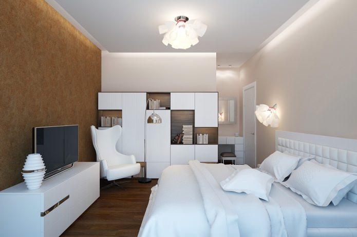 dormitori en un projecte de disseny d’un apartament de 2 habitacions