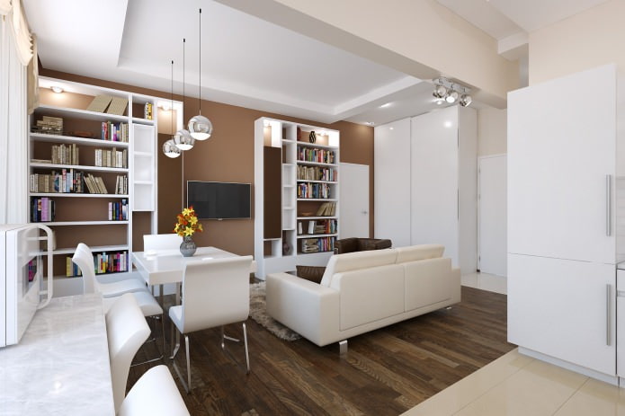 obývací pokoj v designovém projektu 2-pokojového bytu