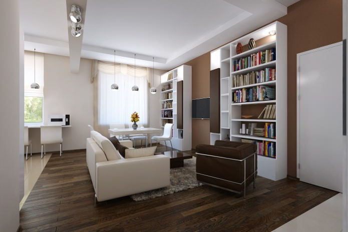 obývacia izba v dizajnovom projekte 2-izbového bytu