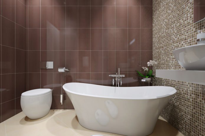 2 odalı bir dairenin tasarım projesinde banyo