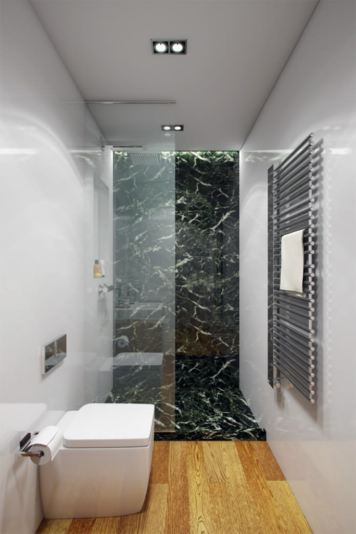 badkamer in het interieurontwerpproject van het appartement