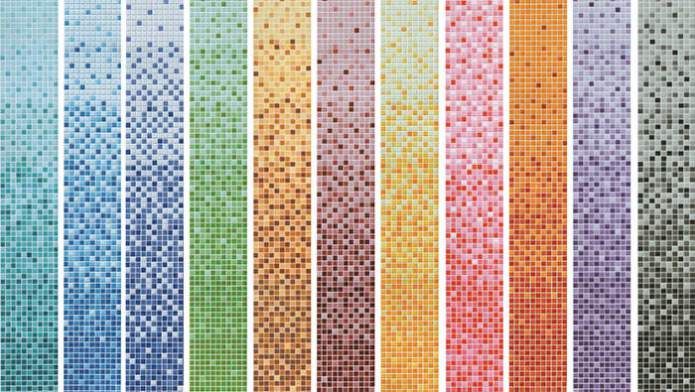 Barvy a odstíny prvků mozaikové zástěry