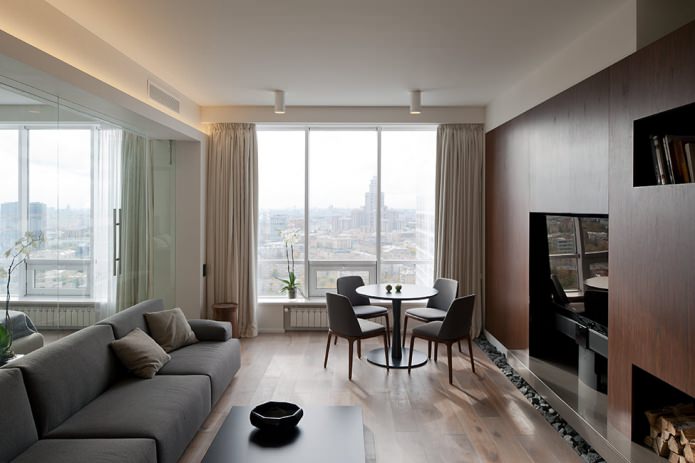 interior living cu ferestre panoramice