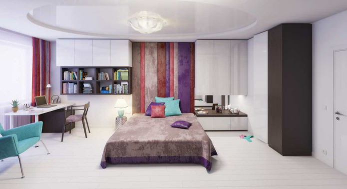 Design dormitor pentru o fată într-un stil modern