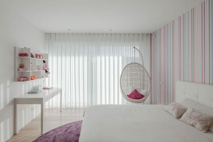nowoczesny projekt sypialni dla dziewczynki