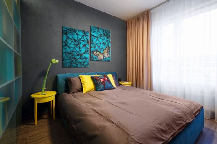 yatak odasının iç kısmında modern modüler resim