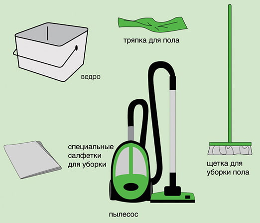 linoleja tīrīšanas instrumenti