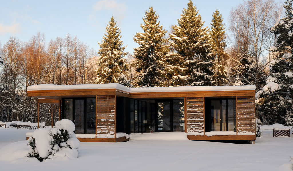 jednopodlažný dom s panoramatickými oknami