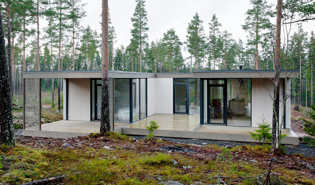 jednopodlažný dom s panoramatickými oknami
