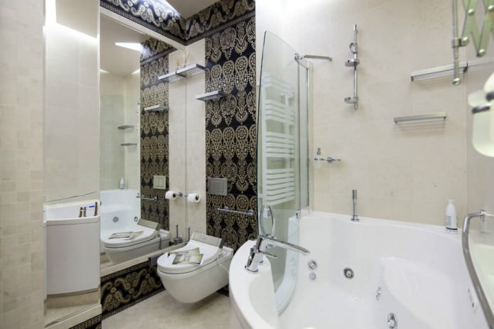Design del bagno ad angolo in stile moderno
