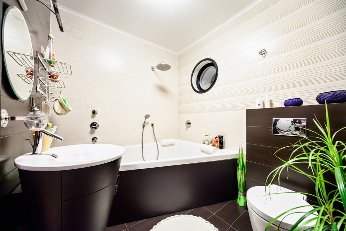 modernaus stiliaus vonios kambarys