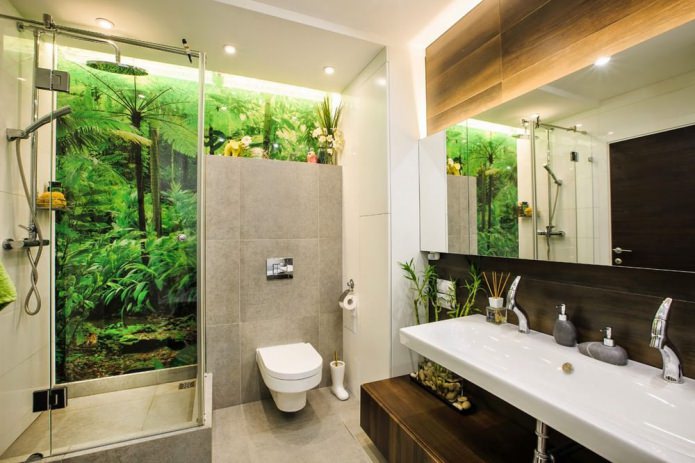 Ekologiškas stilius šiuolaikiniame vonios kambario interjere