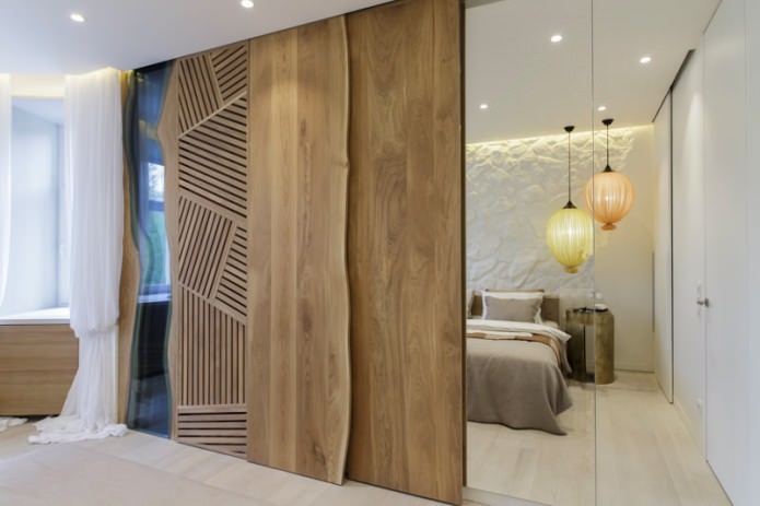 interior design della camera da letto in stile ecologico eco