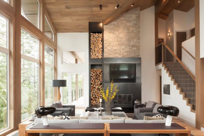 design obývacího pokoje v ekologickém stylu